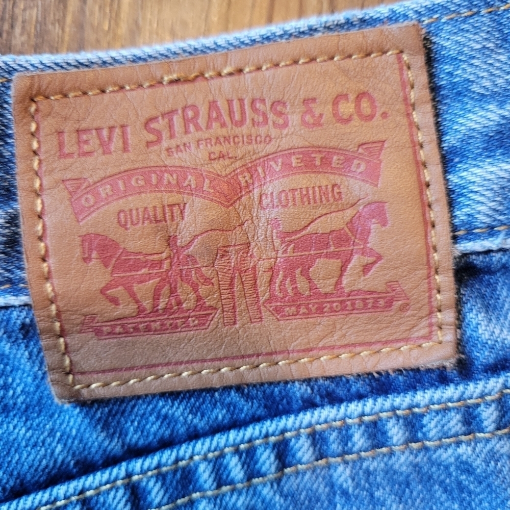 Levis Premium Orange Tab Zipper Front Denim Skirt - Picture 6 of 10